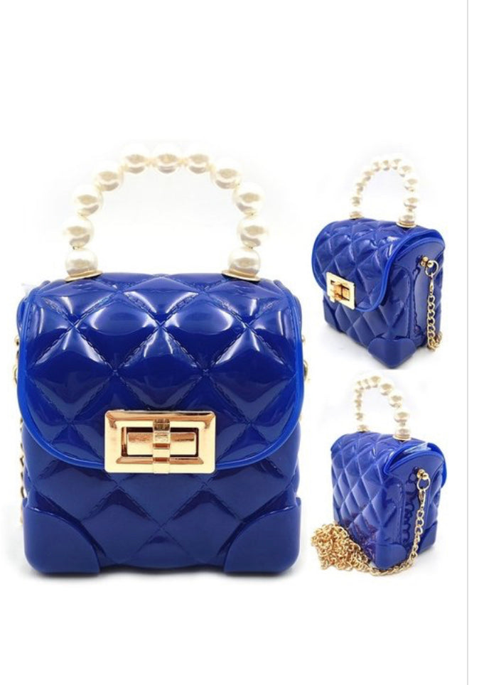 Royal blue jelly mini bag