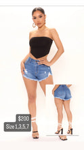 Load image into Gallery viewer, Dance away cut off shorts (Medium Blue wash)
